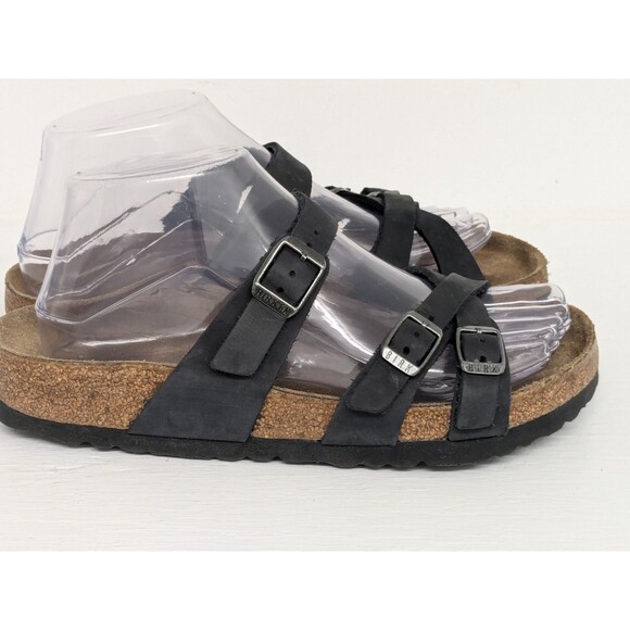 Birkenstock Franca Sandals black Leather EU 37 US Womens 6 6.5 Straps Comfort - Picture 2 of 8